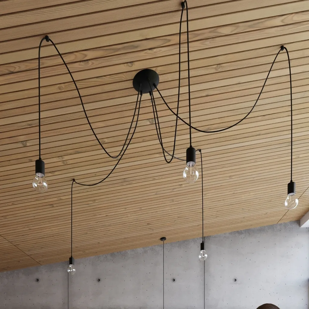 Suspension Lumilo FERRO 1 E27 Noire 3m : Solution Plafond Haut et Loft