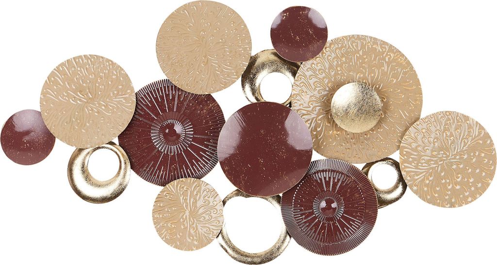 BELIANI Wanddekoration Gold und Braun Eisen Kreise Einteilig Handgemacht Modern Wandobjekt Wanddeko für Schlafzimmer Wohnzimmer Flur Küche Esszimmer