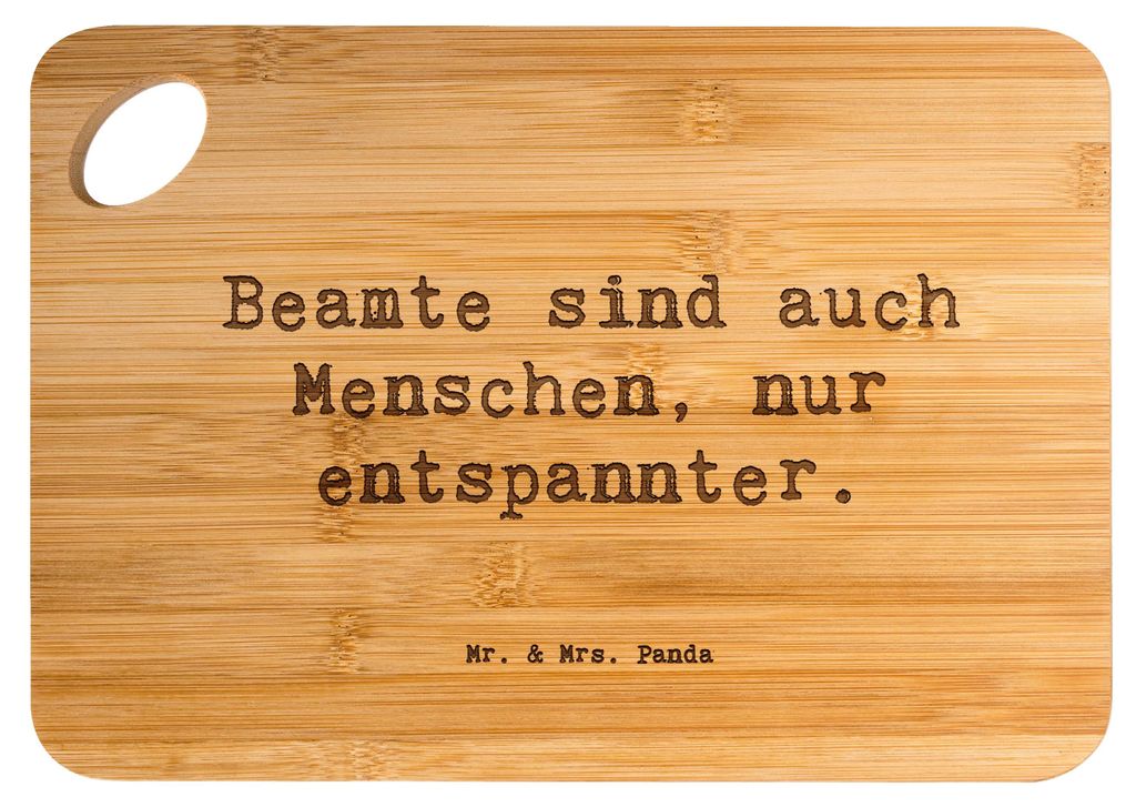 Mr. & Mrs. Panda schneidbrett Spruch Beamtin Entspannt - Transparent - Geschenk, holzschneidebrett, Frühstücksbrett, Geschenkidee, kreative Gesch...