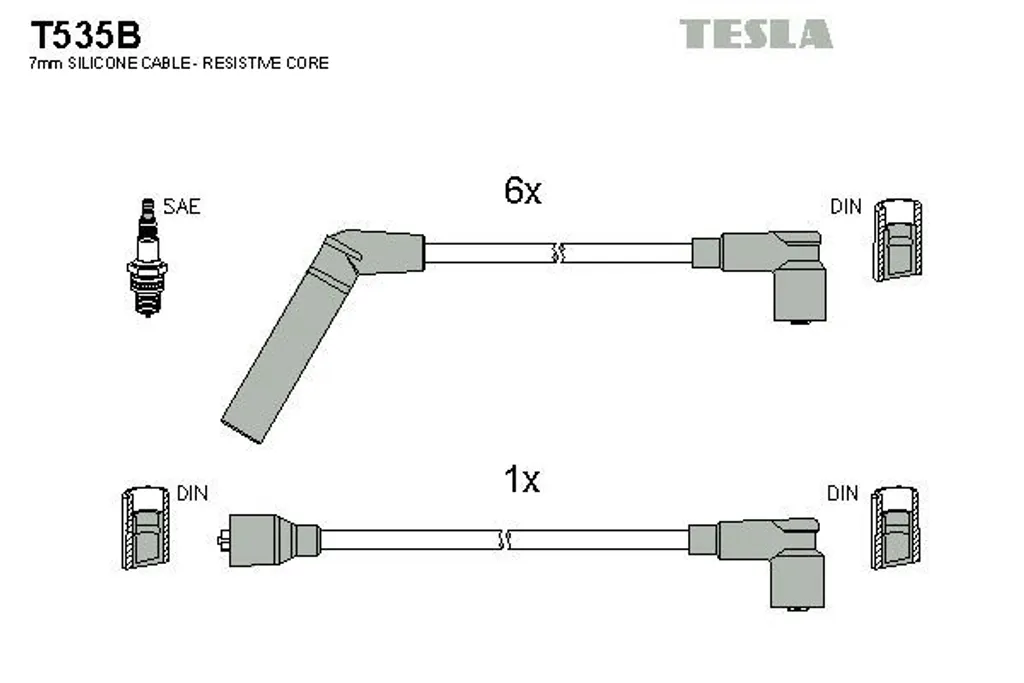 Kit câbles d'allumage automobile TESLA T535B Mitsubishi Pajero 2.5 3.0