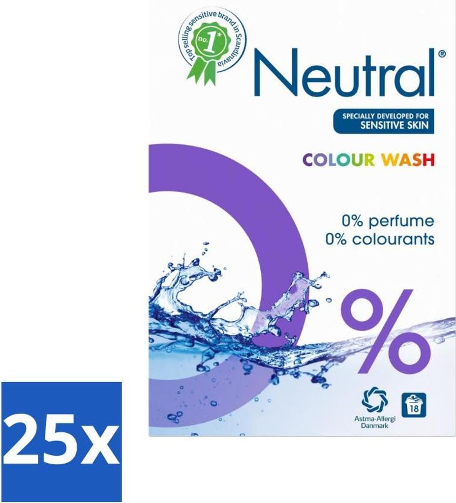 Neutrales Waschpulver Color 18 Wäschen 1,187 kg - Vorteilspack - 25 Stücke