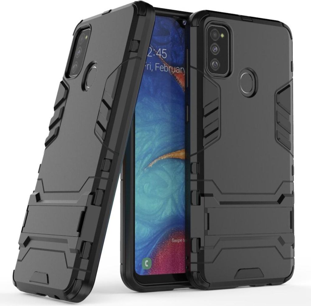 Samsung Galaxy M21 Hülle - Coverup Armor Ständer Back Cover - Schwarz