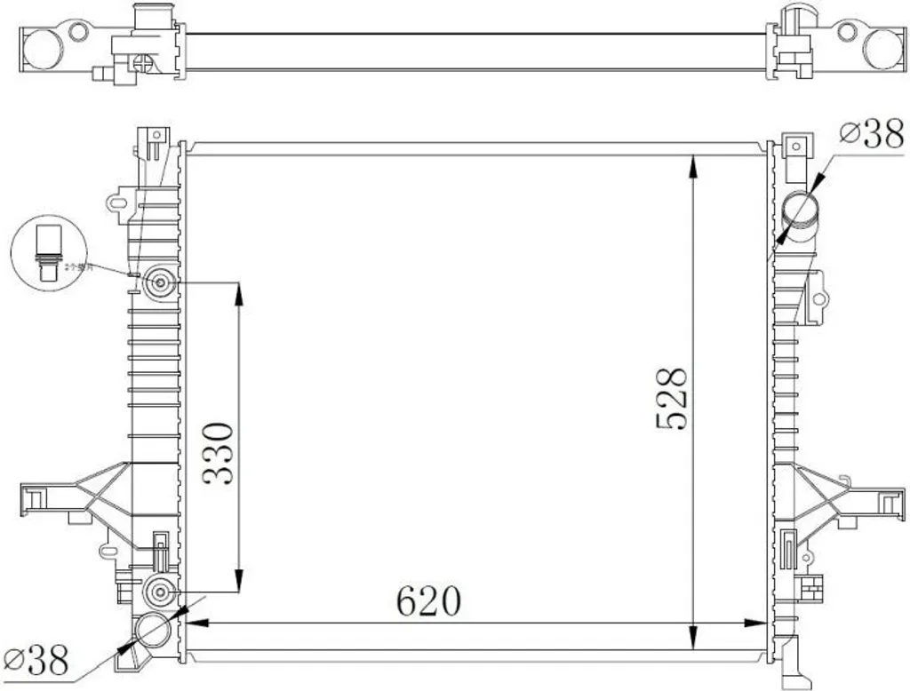Radiateur moteur NRF 550019 pour Volvo XC90 I 275 - Qualité OE 31293550