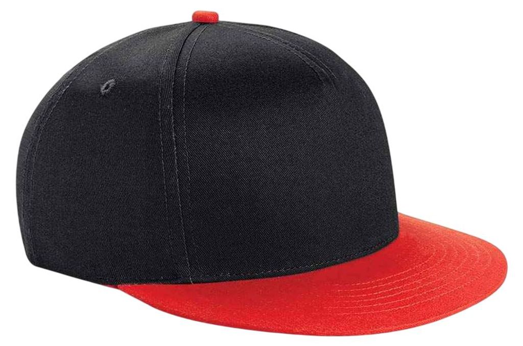 Beechfield - Snapback Mütze für Kinder LT2293 (Einheitsgröße) (Schwarz/Leuchtend Rot)
