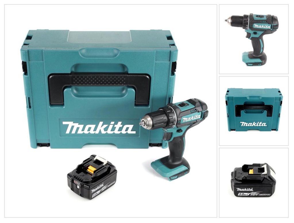 Trapano avvitatore a batteria Makita DDF 482 T1J 62Nm 18V + Immagine del prodotto 