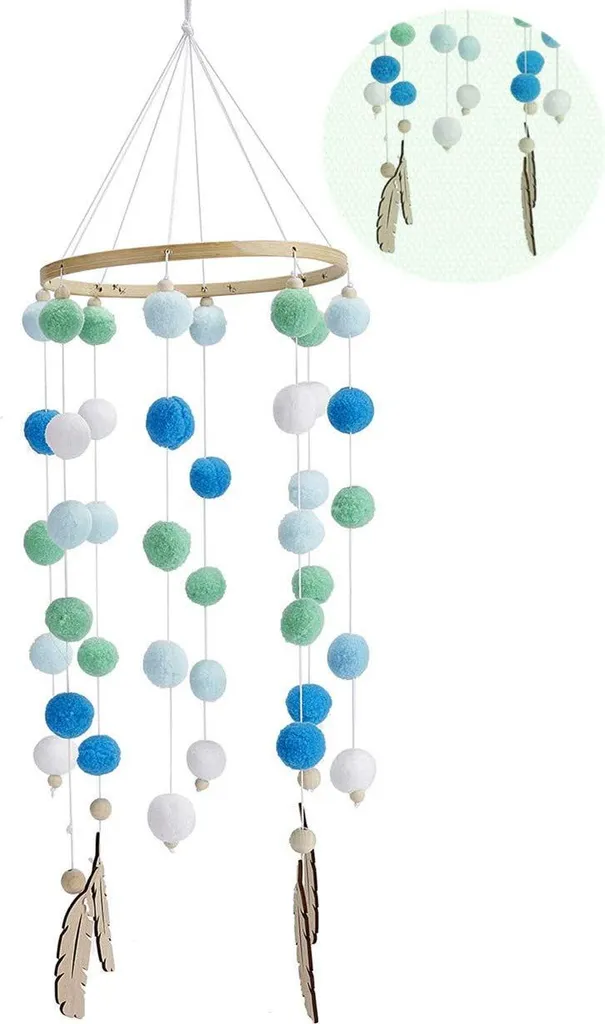 Mobile Décoratif en Bois et Feutrine avec Carillons pour Chambre Enfant
