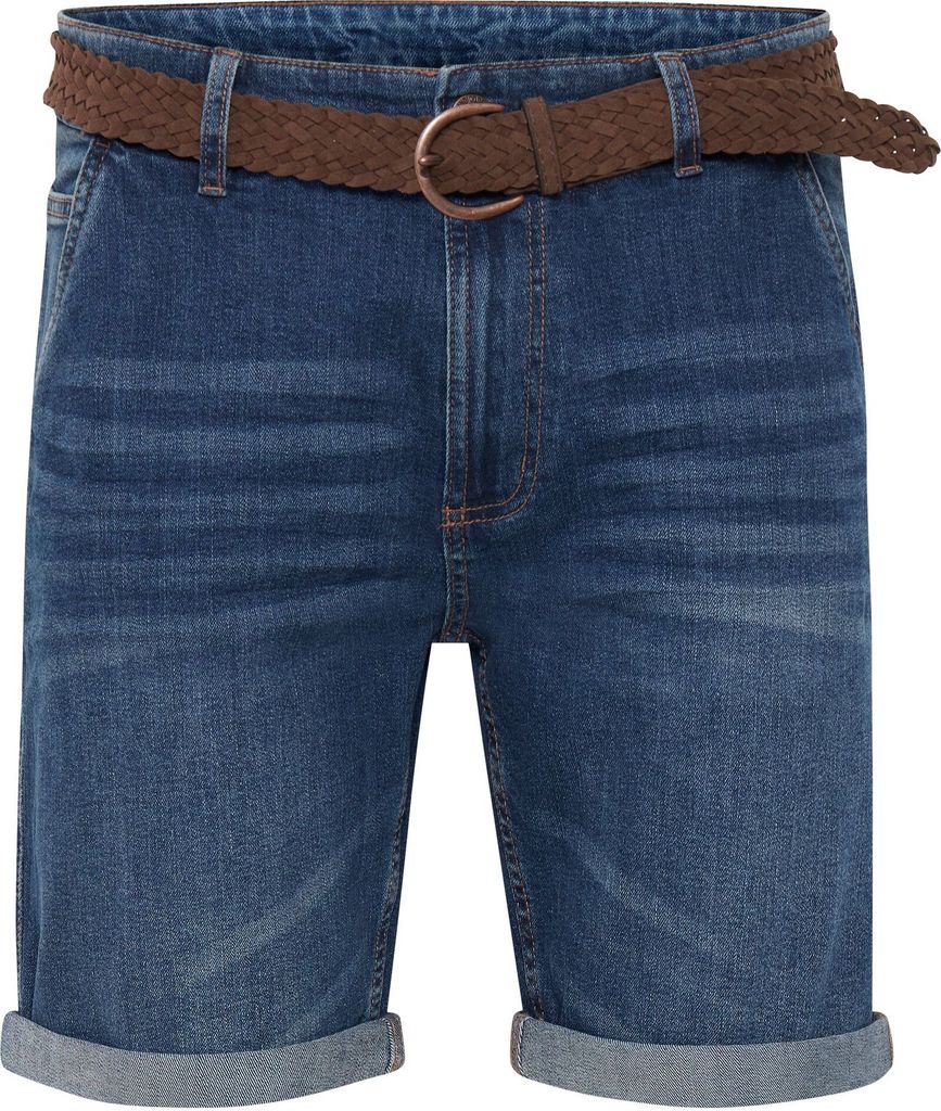 INDICODE IDQuincy Herren Jeans Shorts Kurze Denim Hose mit Gürtel aus Stretch-Material Regular Fit