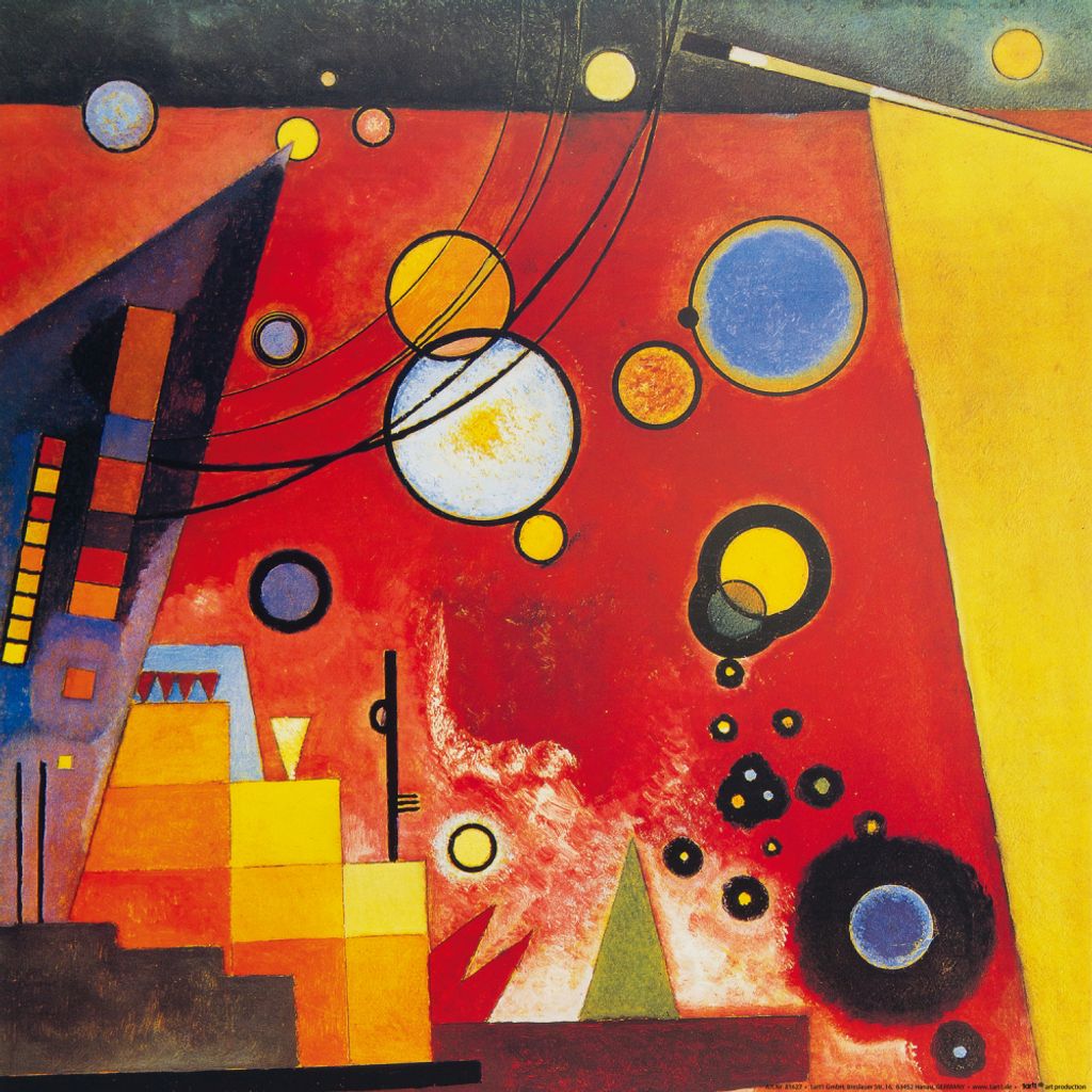 Wassily Kandinsky Kunstdruck Bild - Schweres Rot, 1924 (40 x 40 cm)