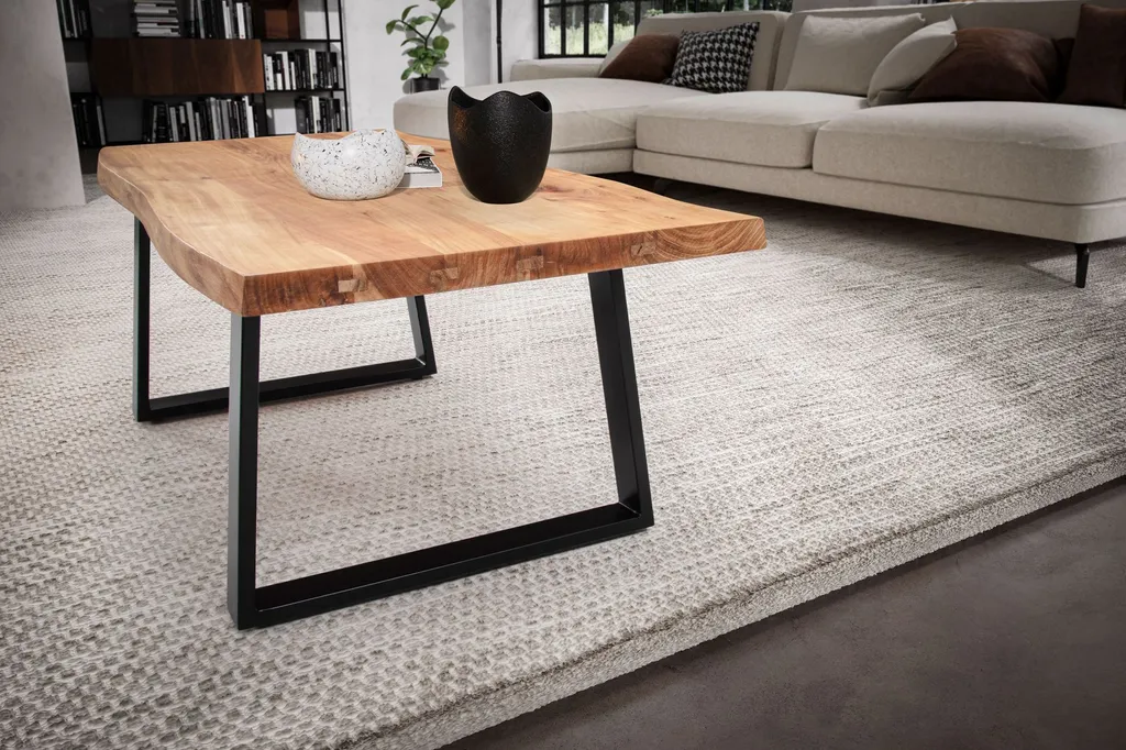 Table basse robuste en acacia 120 cm, meuble durable sans déformation - 4