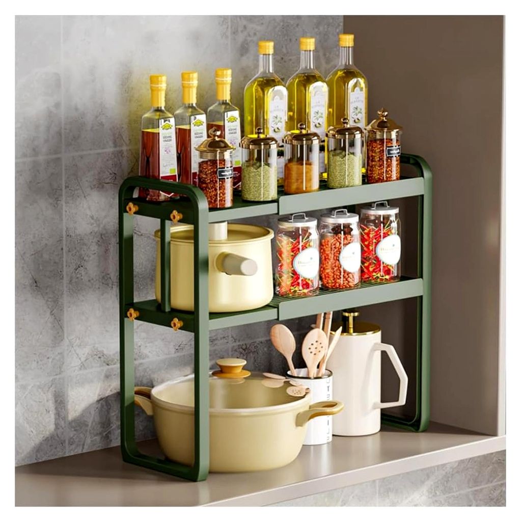 Erweiterbares Metall-Mikrowellenregal, 2 Ebenen, Für Küche, Geschirr, Aufbewahrung, Theke, Reiskocher, Ständer Für Zuhause