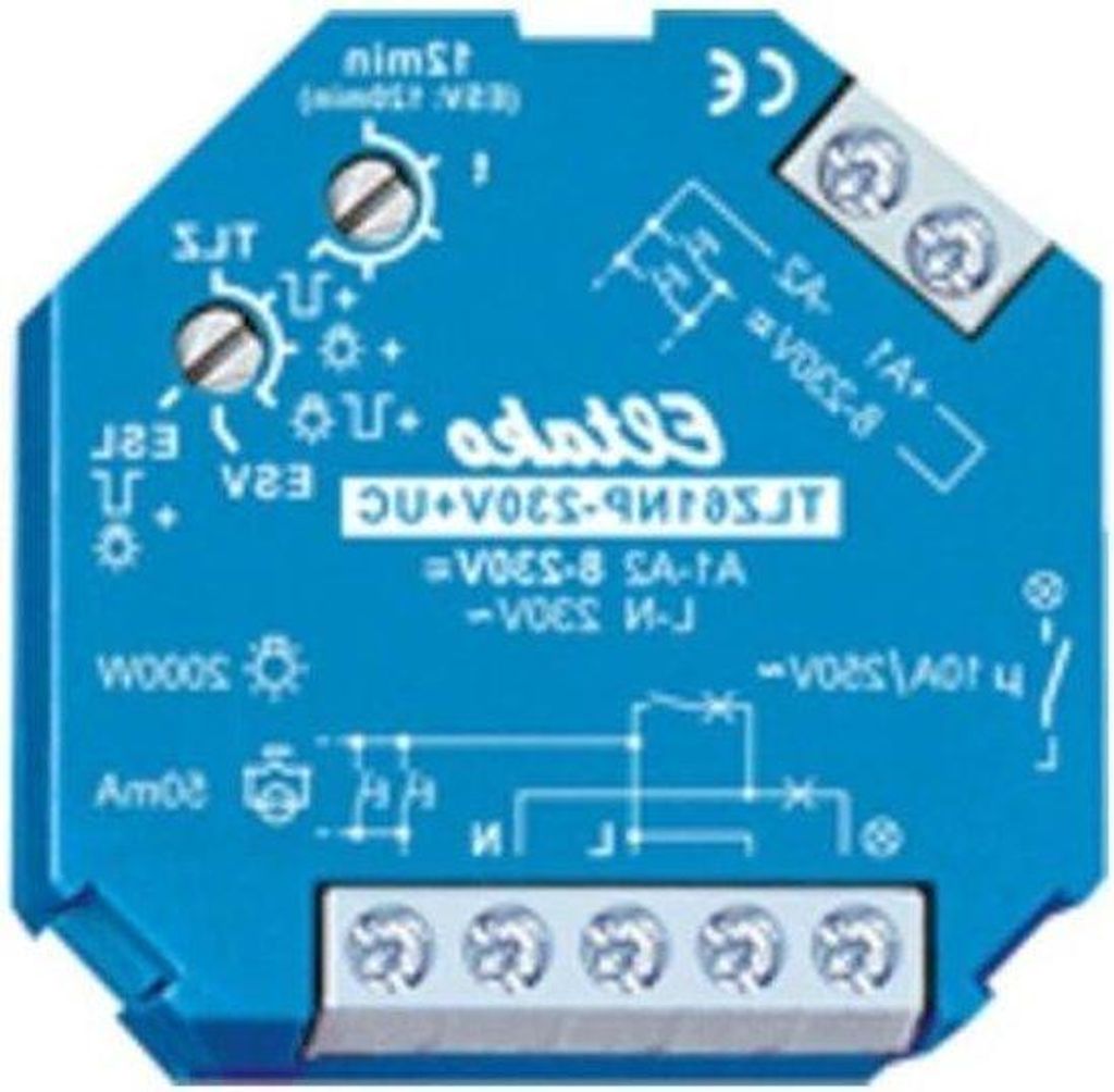 Blitzschutzschalter Timer - Verlichtung Regler - Nicht potenziell frei - 10 A/250 V - Blauw