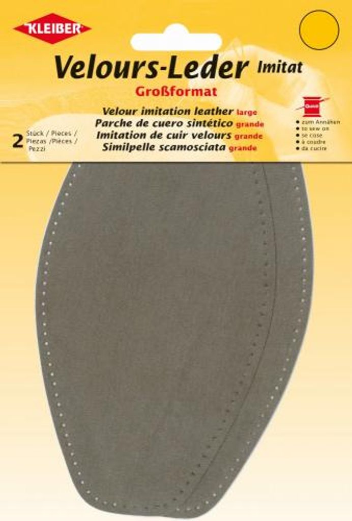 KLEIBER Velour-Kunstleder 95 x 185 mm taupe 2 Stück