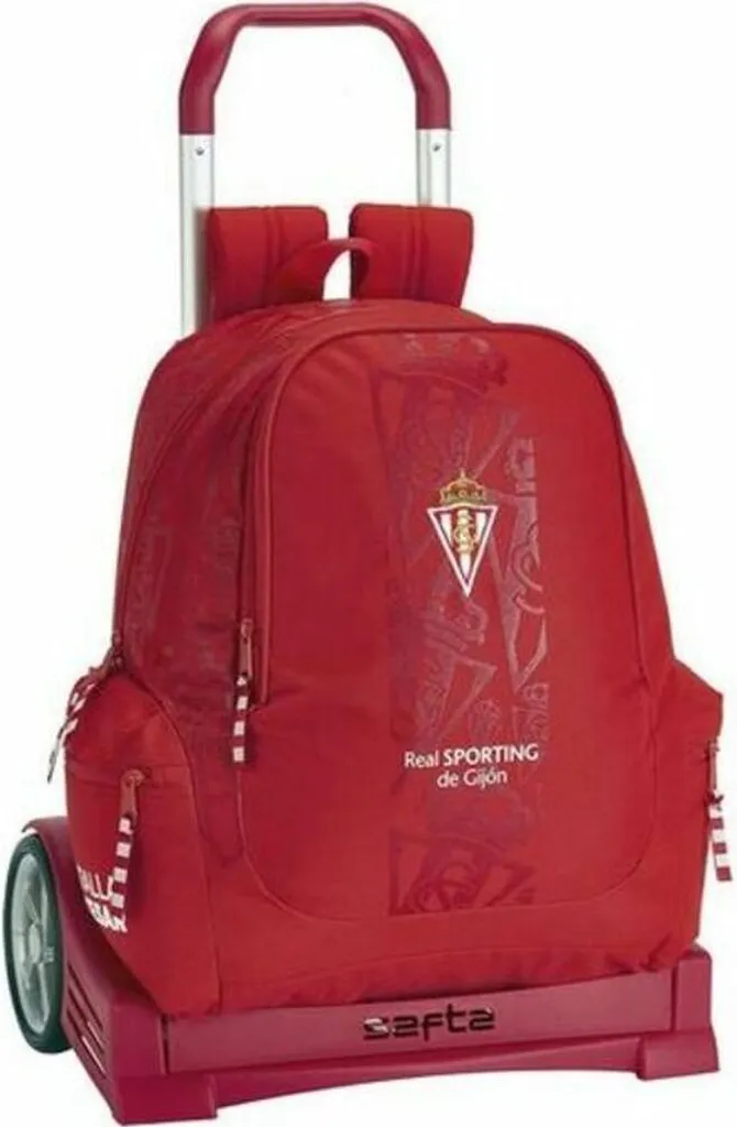 Sac à dos Rouge 2 Compartiments à Roulettes Real Sporting de Gijón