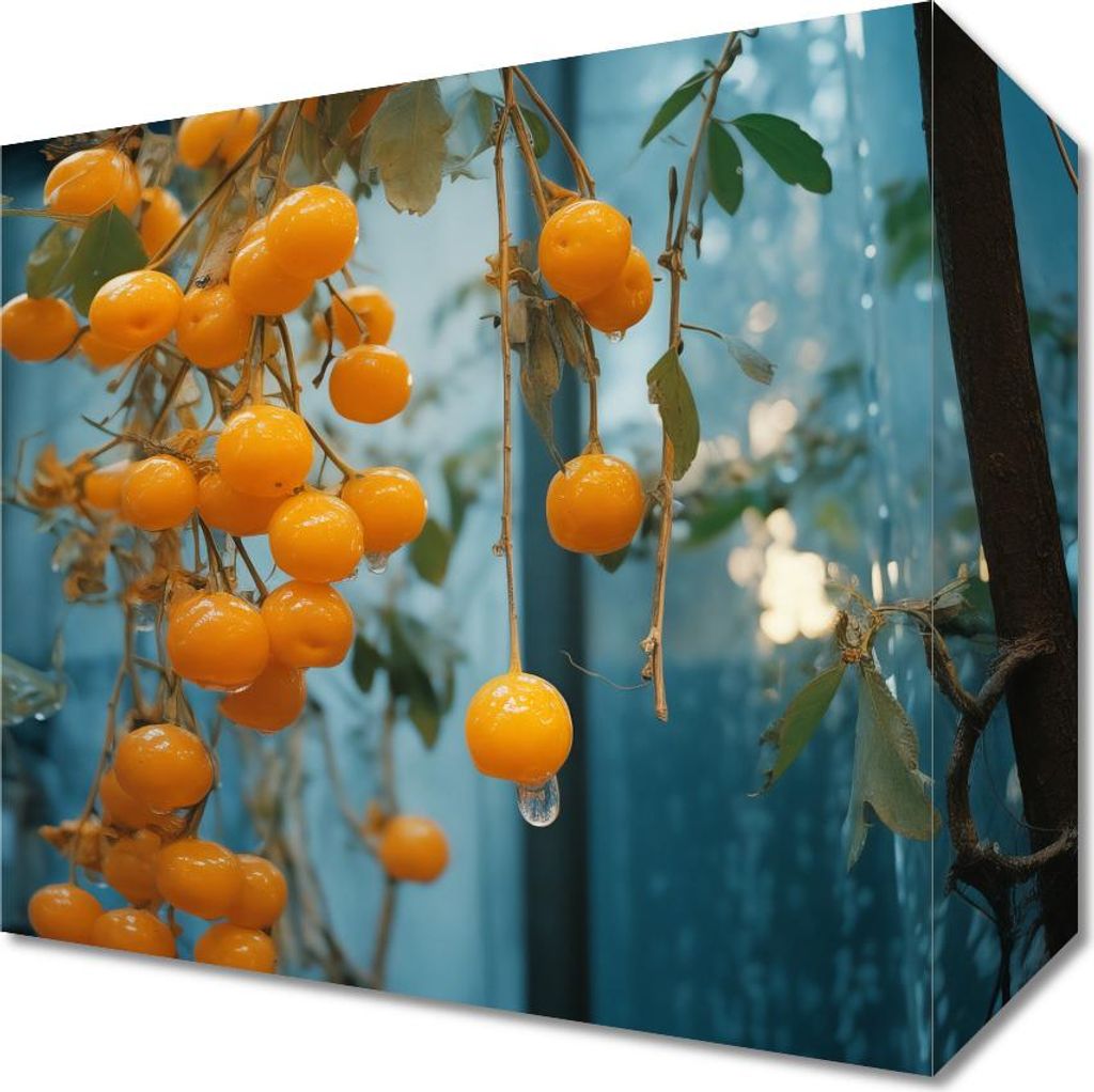 Bild 20x20cm Goldene Wassertropfen der Natur