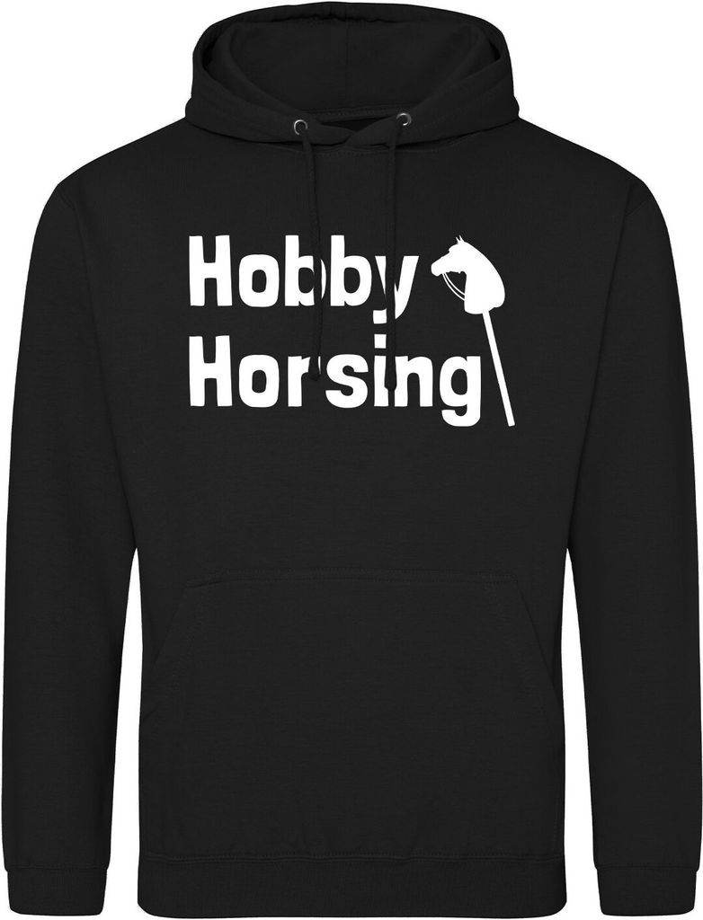 Huuraa Unisex Hoodie Hobby Horsing Steckenpferd XXL Deep Black Vegan Sweatshirt Geschenkidee