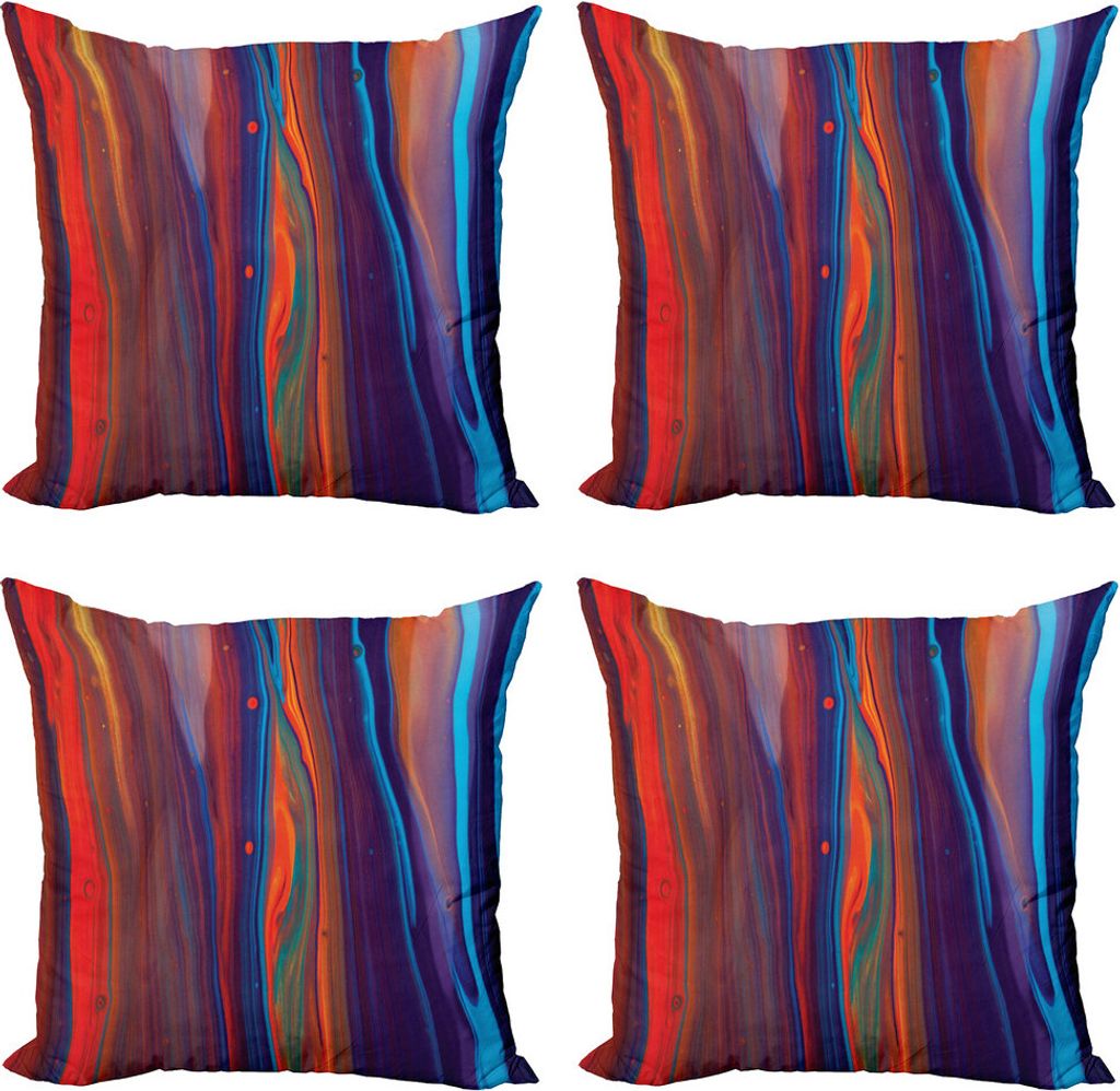ABAKUHAUS Bunt Kissenbezug Set (4 Stück), Nahaufnahme von Ölmalerei, Moderner Doppelseitiger Digitaldruck, 40 cm x 40 cm, Mehrfarbig