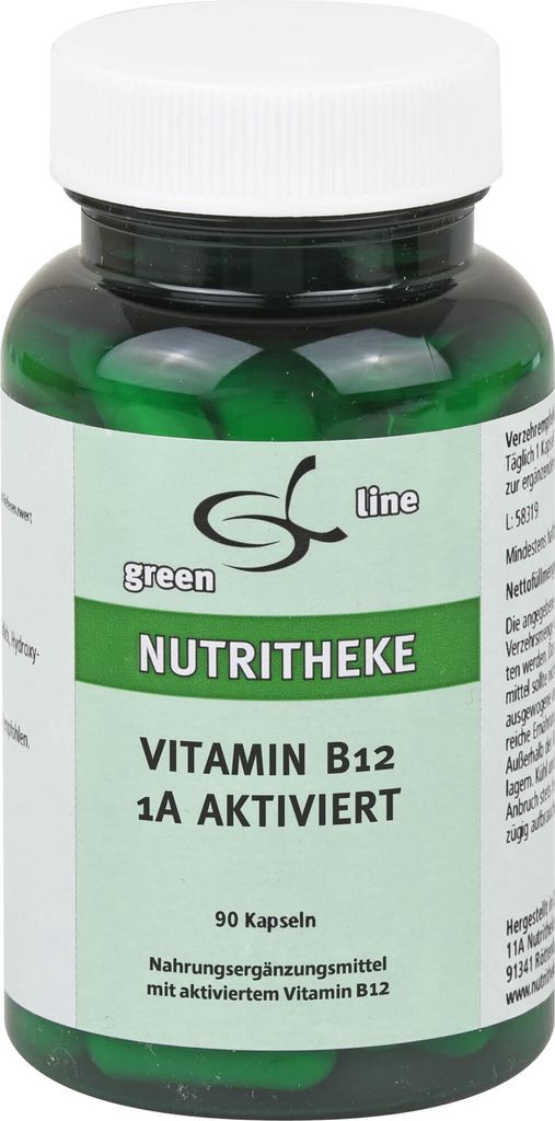 Green Line Nutritheke Vitamin B12 1A aktiviert Kapseln, 90 St. Kapseln