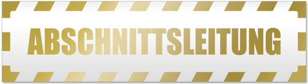 Kiwistar Abschnittsleitung gestreift Magnetschild Schild magnetisch - 30cm Gold - Magnetfolie für Auto PKW Kfz