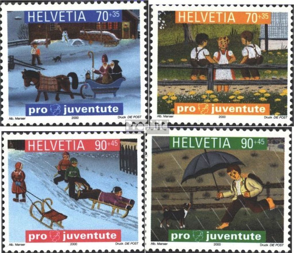 Briefmarken Schweiz 2000 Mi 1740-1743 (kompl.Ausg.) postfrisch Pro Juventute