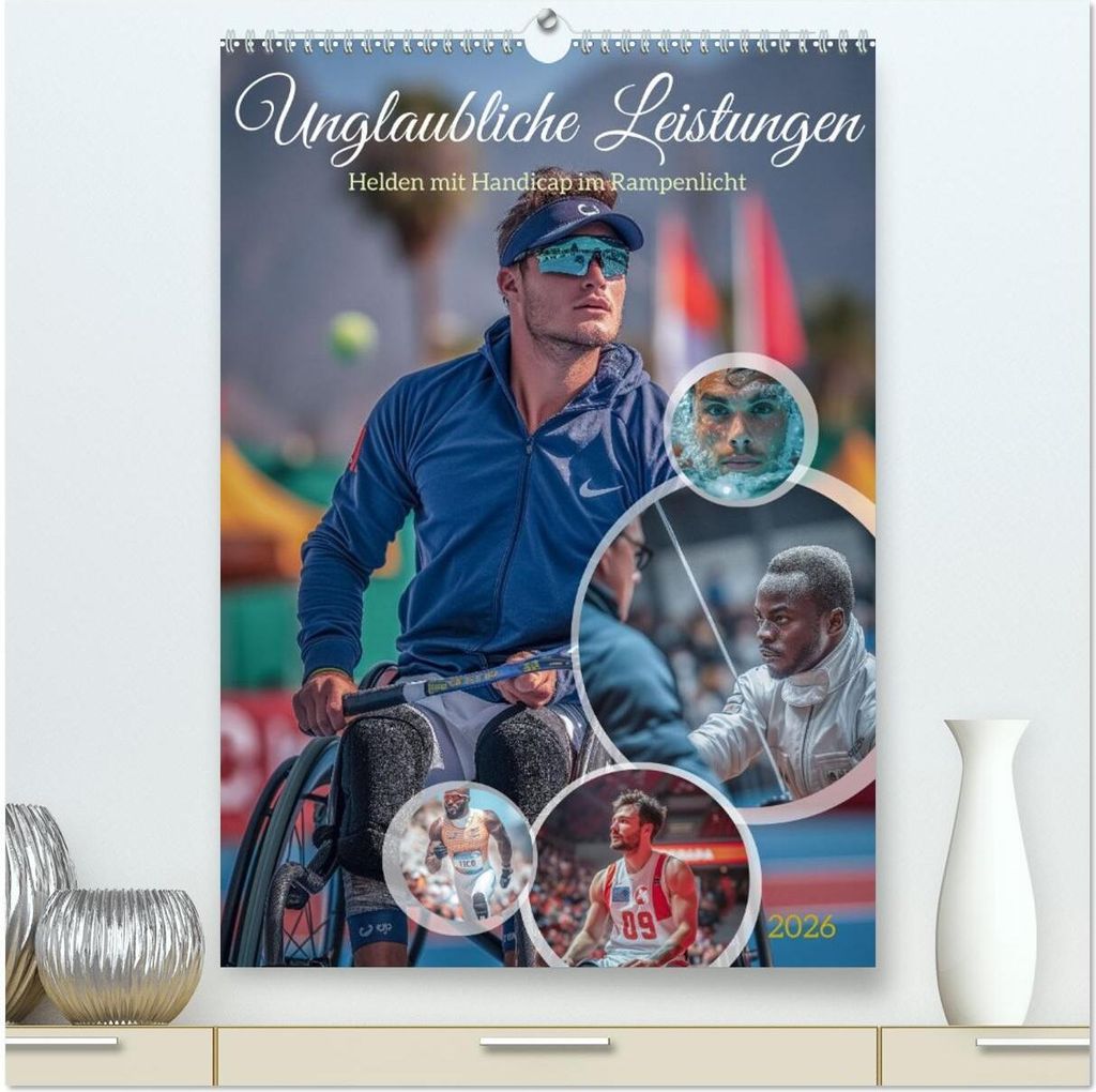 Unglaubliche Leistungen - Helden mit Handicap im Rampenlicht (hochwertiger Premium Wandkalender 2026 DIN A2 hoch), Kunstdruck in Hochglanz