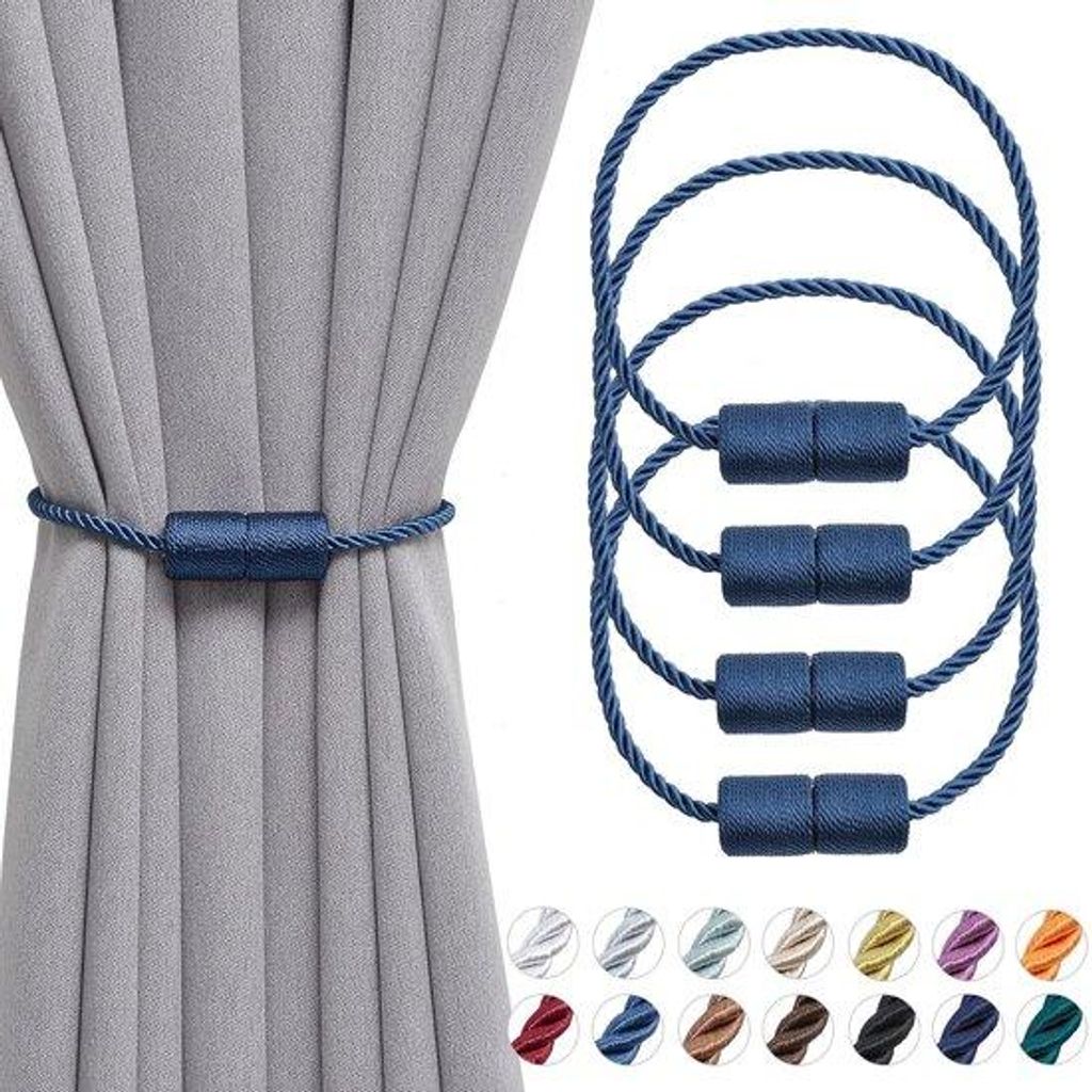 Handgefertigte Magnetische Wandbeschlag Tiebacks - 4 Stücke - Navy - 16 Zoll