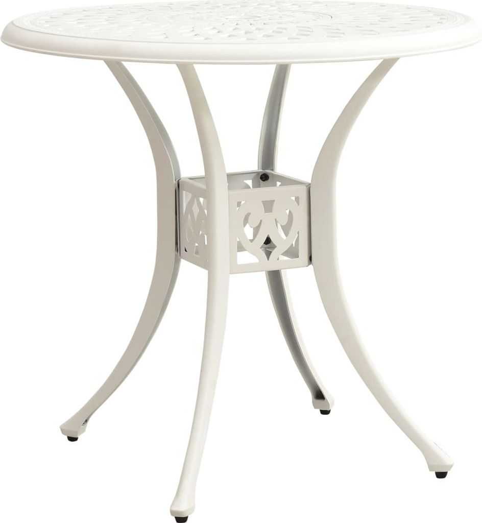 vidaXL Tavolo da giardino bianco 78x78x72 cm in fusione di Immagine del prodotto 