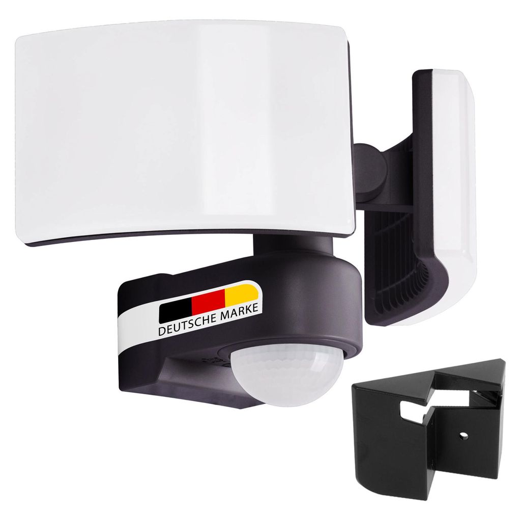 LED Außenwandleuchte mit Bewegungsmelder Fluter Schzwarz Produktbild 