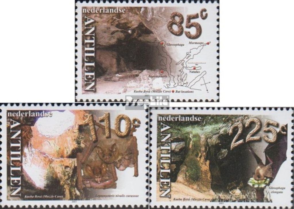 Briefmarken Niederländische Antillen 2001 Mi 1112-1114 (kompl.Ausg.) postfrisch Maulkorbgrotte