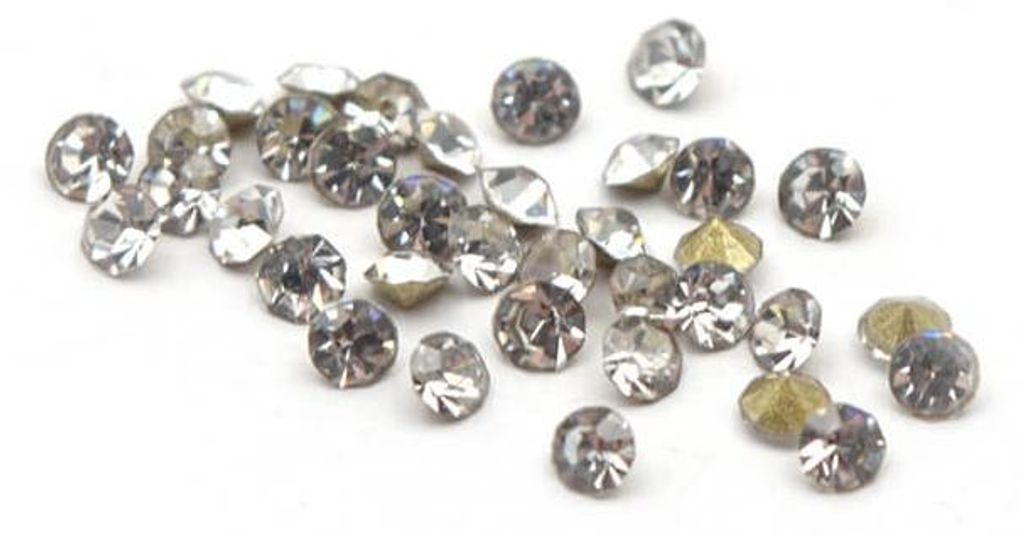 Vintageparts Strasssteine weiß Chatons 0,9 mm, 100 Stück Produktbild 