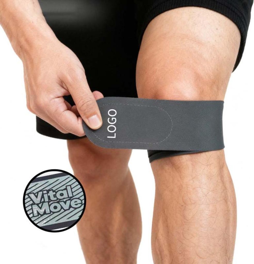 INF Breite, Dunkelgraue Patella Kniebandage - Verstellbare & Atmungsaktive Kniemanschette
