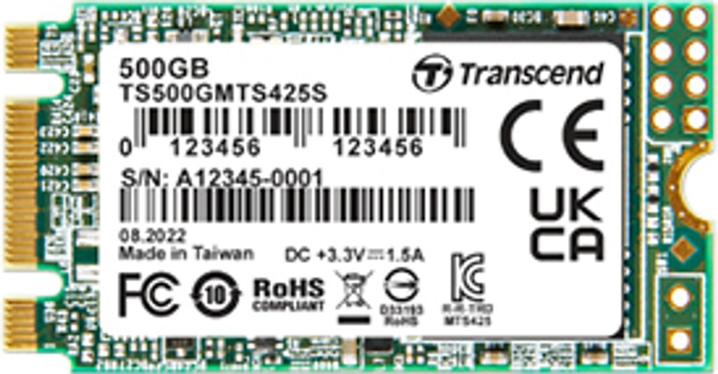 Transcend 425S, 500 GB, M.2, 530 MB/s, 6 Gbit/s Produktbild 