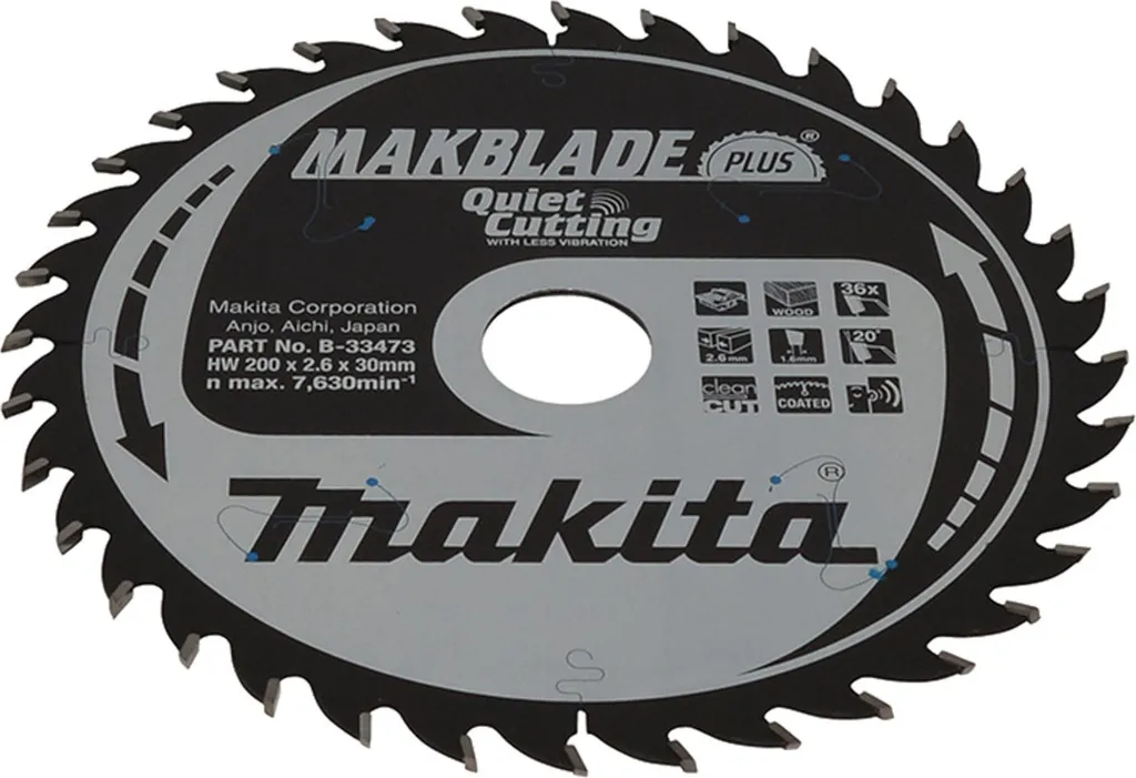 Lame Makita MAKBLADE+ silencieuse 200x30 mm 36 dents spécial bois
