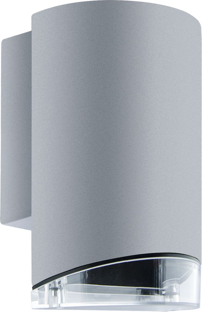Außenwandlampe Aluminium H: 17,3 cm IP54 Grau GU10 rund Produktbild 