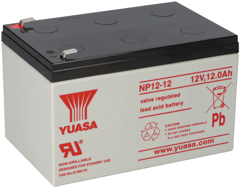 Batterie de secours 12V 12Ah Yuasa NP12-12 pour alarme et onduleur VdS