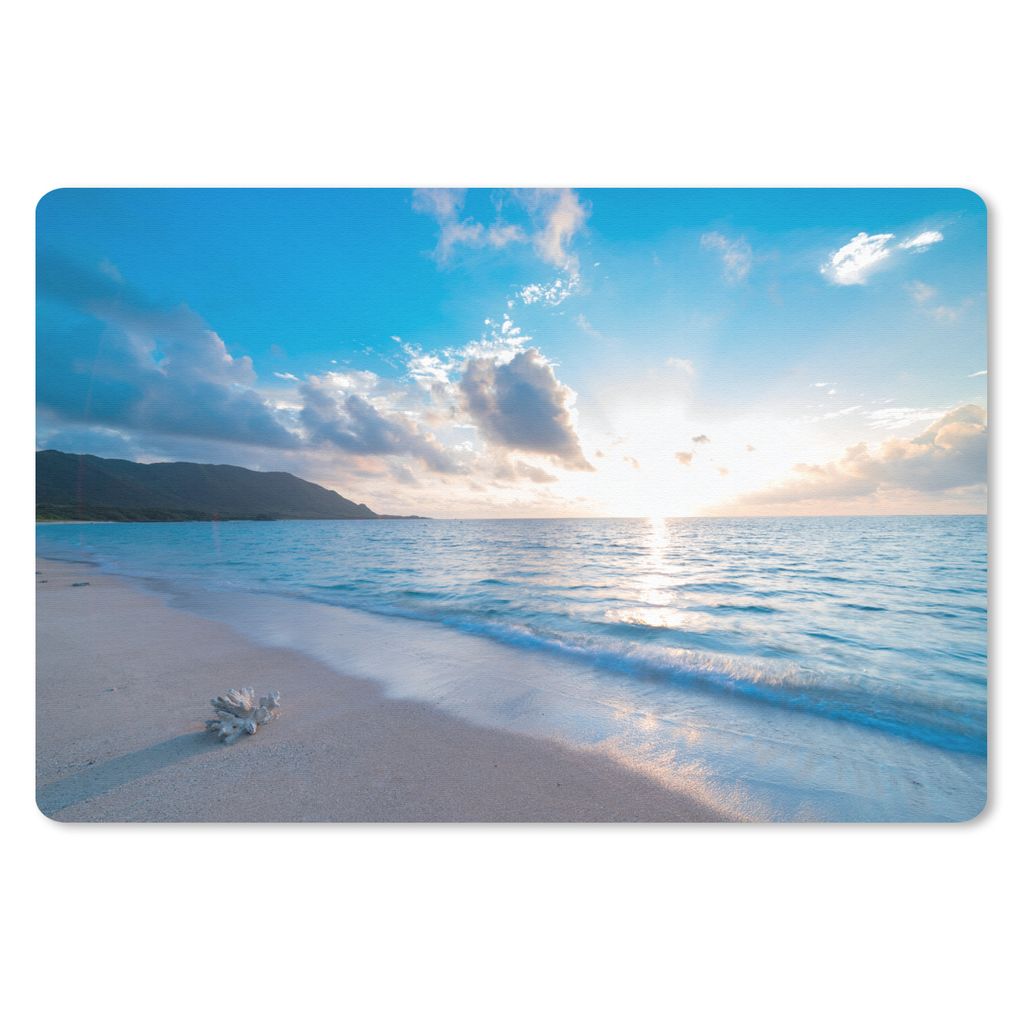MuchoWow Schreibtischunterlage Strand - Meer - Muschel 60x40 cm - XXL Mauspad - Großes Mauspad