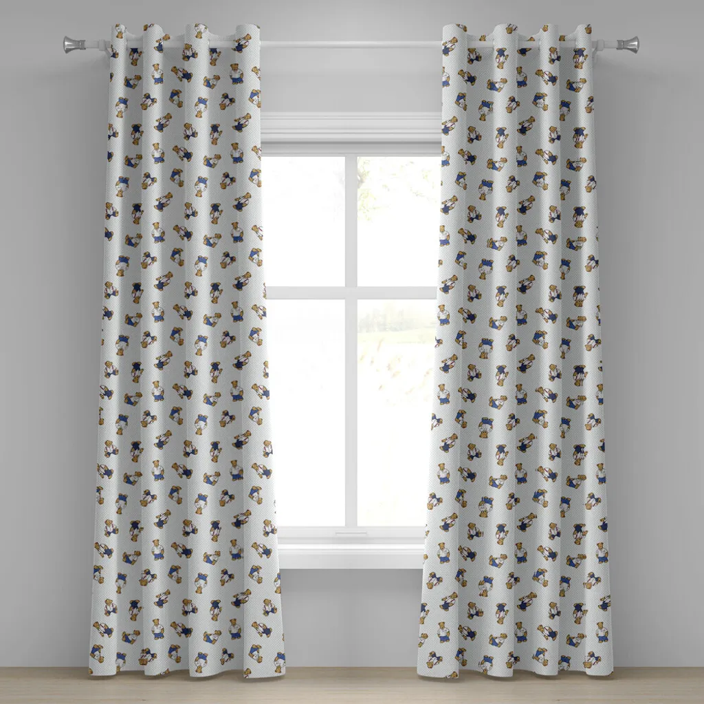 Tenda Occhielli 280x245 ABAKUHAUS - Motivo Orsacchiotto Pois