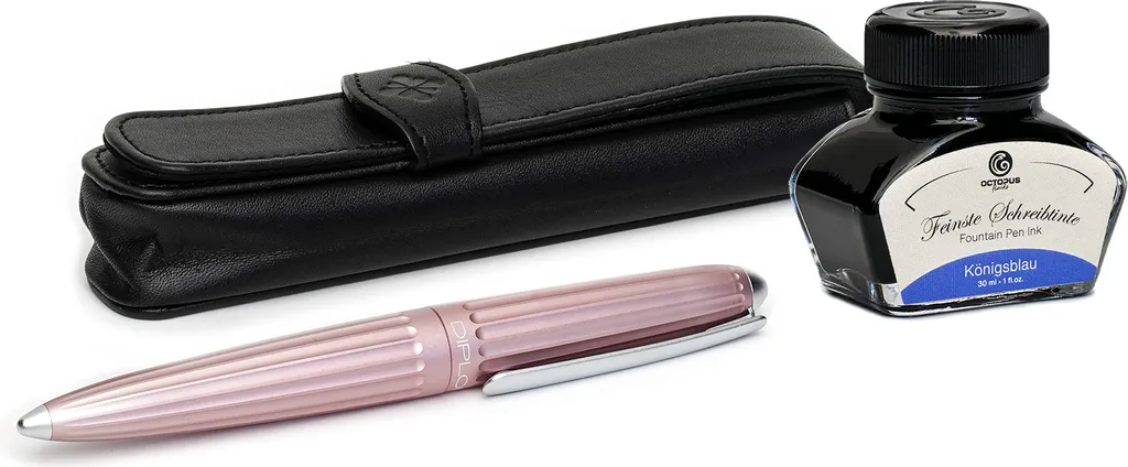 Stylo plume Diplomat Aero rose antique : confort d'écriture et étui M