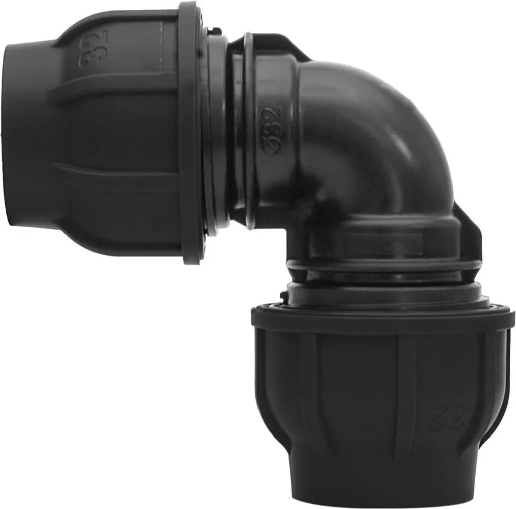 Équerre de serrage 90° PP 75x75 mm PN10 pour tubes PE noir de haute qualité