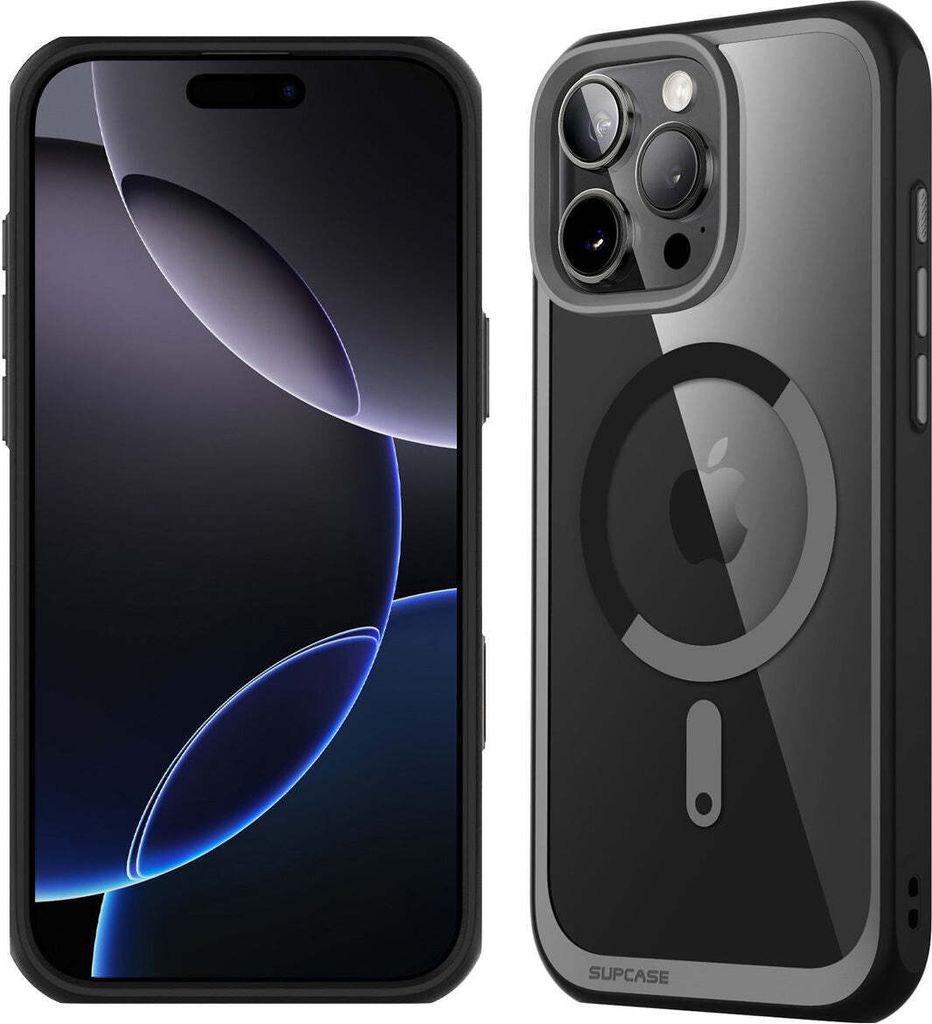 Handyhülle für iPhone 16 Pro, Supcase UB Mag mit MagSafe (CC), Transparent-Schwarz