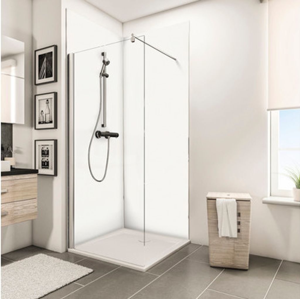 Duschrückwand Eck-Set SCHULTE DecoDesign Unifarbe weiß 2x 90 x 210 cm inkl. Profilset D1900911 04