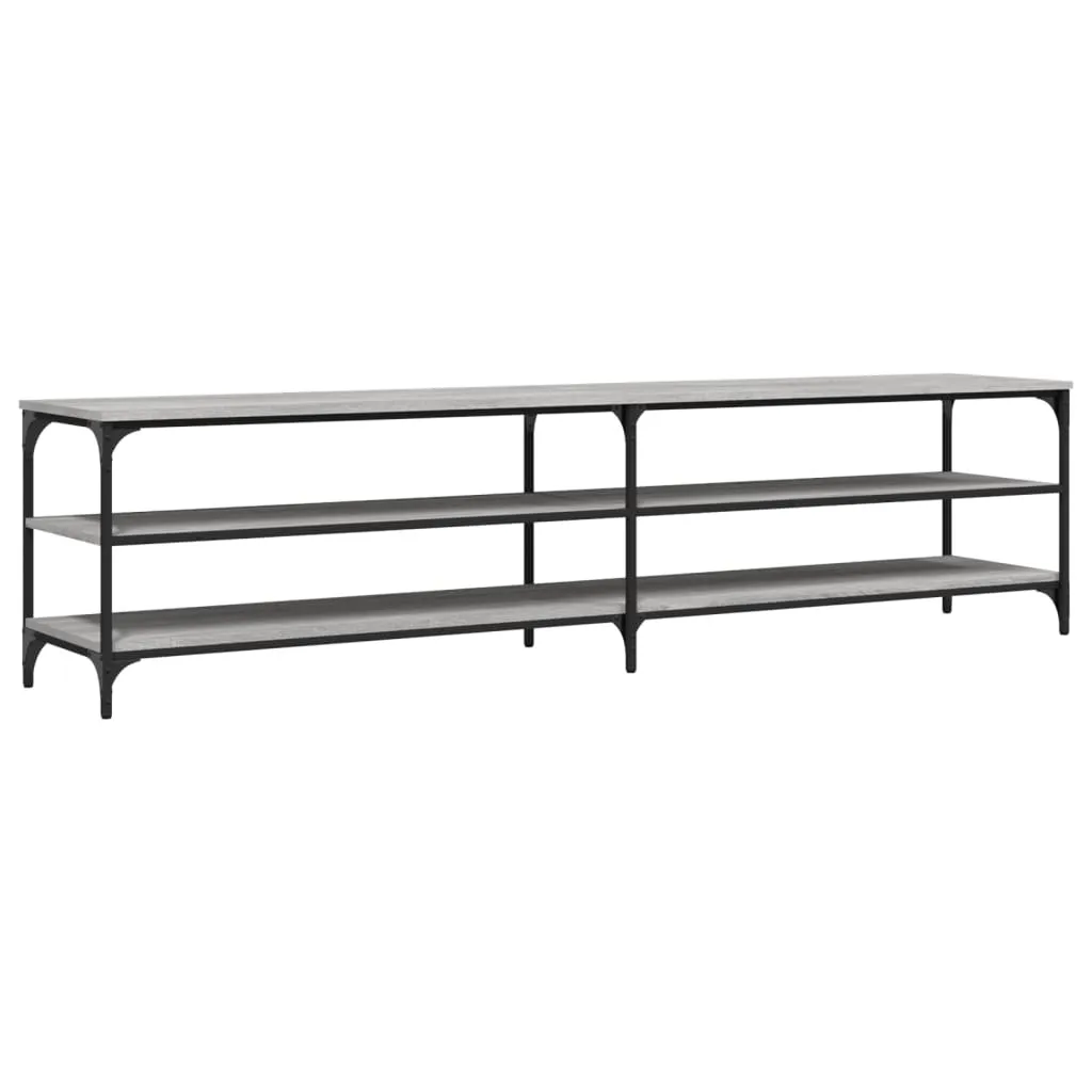 Mobile TV Grigio Sonoma 200x30x50 cm | Design Legno e Metallo Industriale