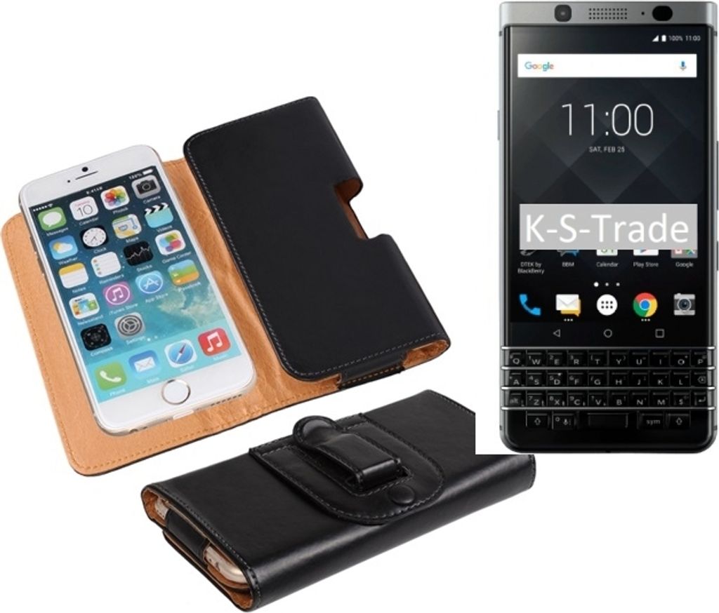 K-S-Trade Schütz-Hülle Handy-Hülle kompatibel mit Blackberry KeyOne Holster Gürtel-Tasche Schutzhülle Handy-Tasche Smartphone Case Seitentasche
