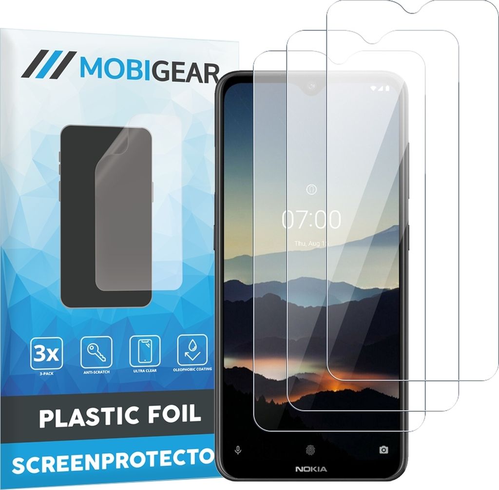Mobigear Nokia 7.2 Displayschutz Schutzfolie - Hüllenfreundlich (3er Pack)