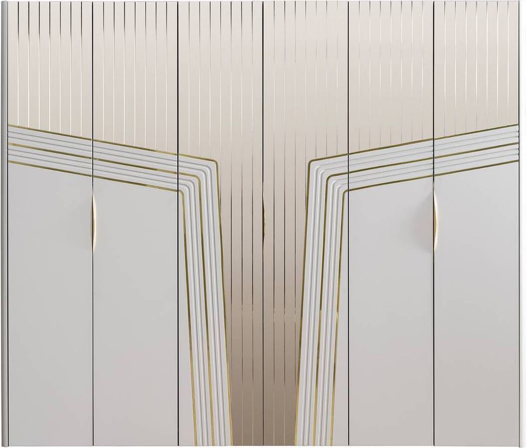Moderner Weißer Kleiderschrank Holzschrank Schlafzimmer Luxus Möbel Neu