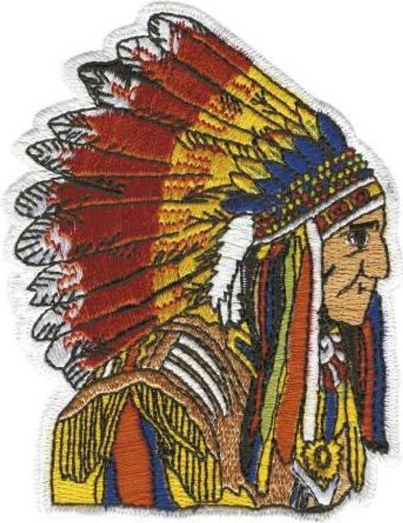 AUFNÄHER - Indianer Häuptling - 04420 - Gr. ca. 8 x 10 cm - Patches Stick Applikation