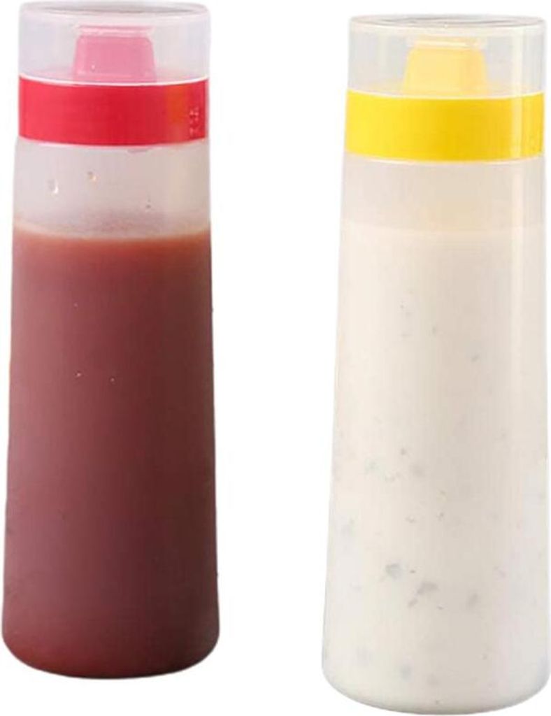 2Pcs Poröse Quetschen Sauce Flaschen Dicht Würze Container mit für Ketchup Senf Olivenöl