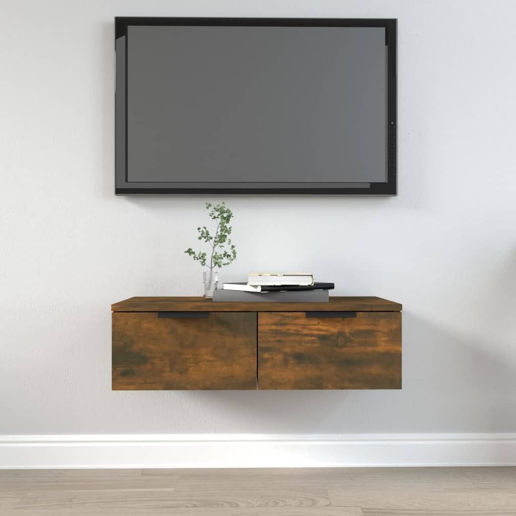 The Living Store Wandschrank Räuchereiche 68x30x20 cm Holzwerkstoff