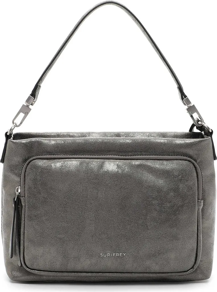 Grand sac cabas bandoulière gris argenté SURI FREY Carly Beutel chic