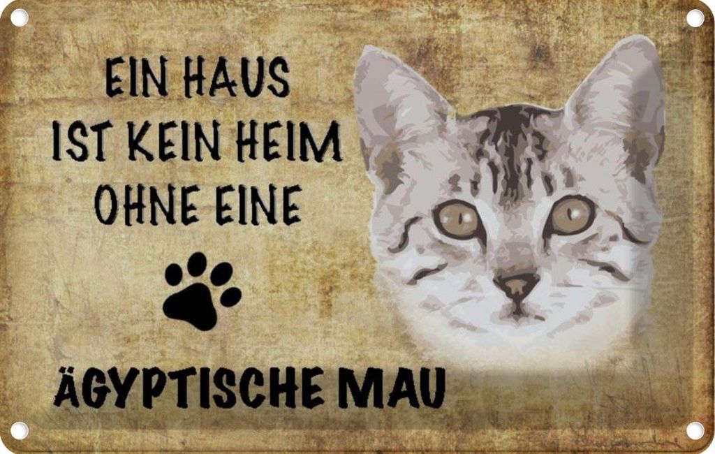 vianmo Blechschild 12x18 cm Ägyptische Mau Katze Tier Haustier