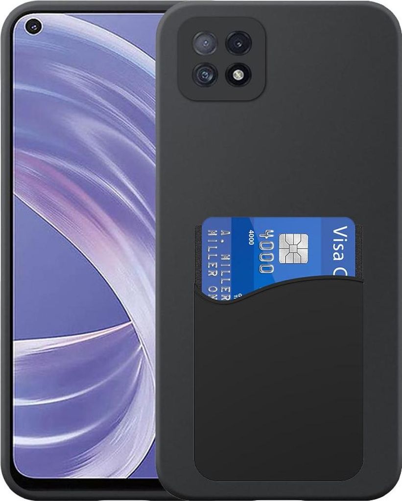 Geeignet für Oppo A53 5G / A72 5G / A73 5G Phone Case mit Silikon-Kartenhalter - Flexible Back Cover Case Silikon TPU mit Silikon-Kartenslot - Sch...
